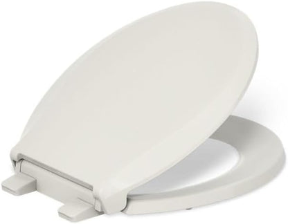 KOHLER 4636-RL-96 Cachet ReadyLatch Elongated Toilet Seat Slow Close Soft Close, Toilet Seat Quiet Lid, Contoured Grip-Tight Bumpers Installation Hardware, Apartment Essentials, Biscuit