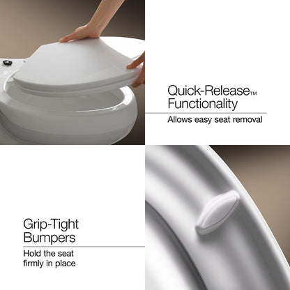 KOHLER 4639-RL-0 Cachet ReadyLatch Round Toilet Seat Soft Close, White