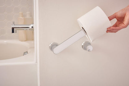 Moen Genta LX Chrome Modern Wall Mount Pivoting Toilet Paper Holder, Modern Toilet Roll Holder for Bathroom, BH3808CH