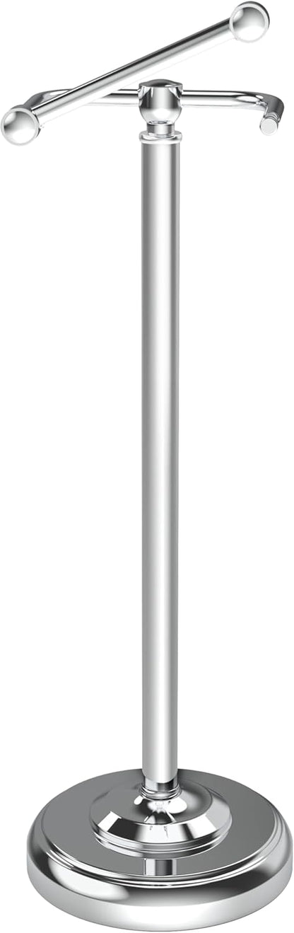 Toilet Paper Holder Stand, Brushed Nickel Toilet Paper Holder Free Standing, Post Pivoting Design & Stable Weighted Base SUS304 Stainless Steel for Bathroom(Mega Roll)