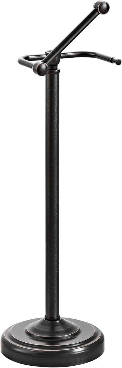 Toilet Paper Holder Stand, Brushed Nickel Toilet Paper Holder Free Standing, Post Pivoting Design & Stable Weighted Base SUS304 Stainless Steel for Bathroom(Mega Roll)