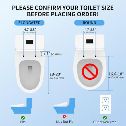 Electronic Bidet Toilet Seat with Warm Water & Air Dryer - Heated Seat, Night Light, Remote Control for Elongated Toilets, Self-Cleaning Nozzle, Instant Hot Water, Energy Saving