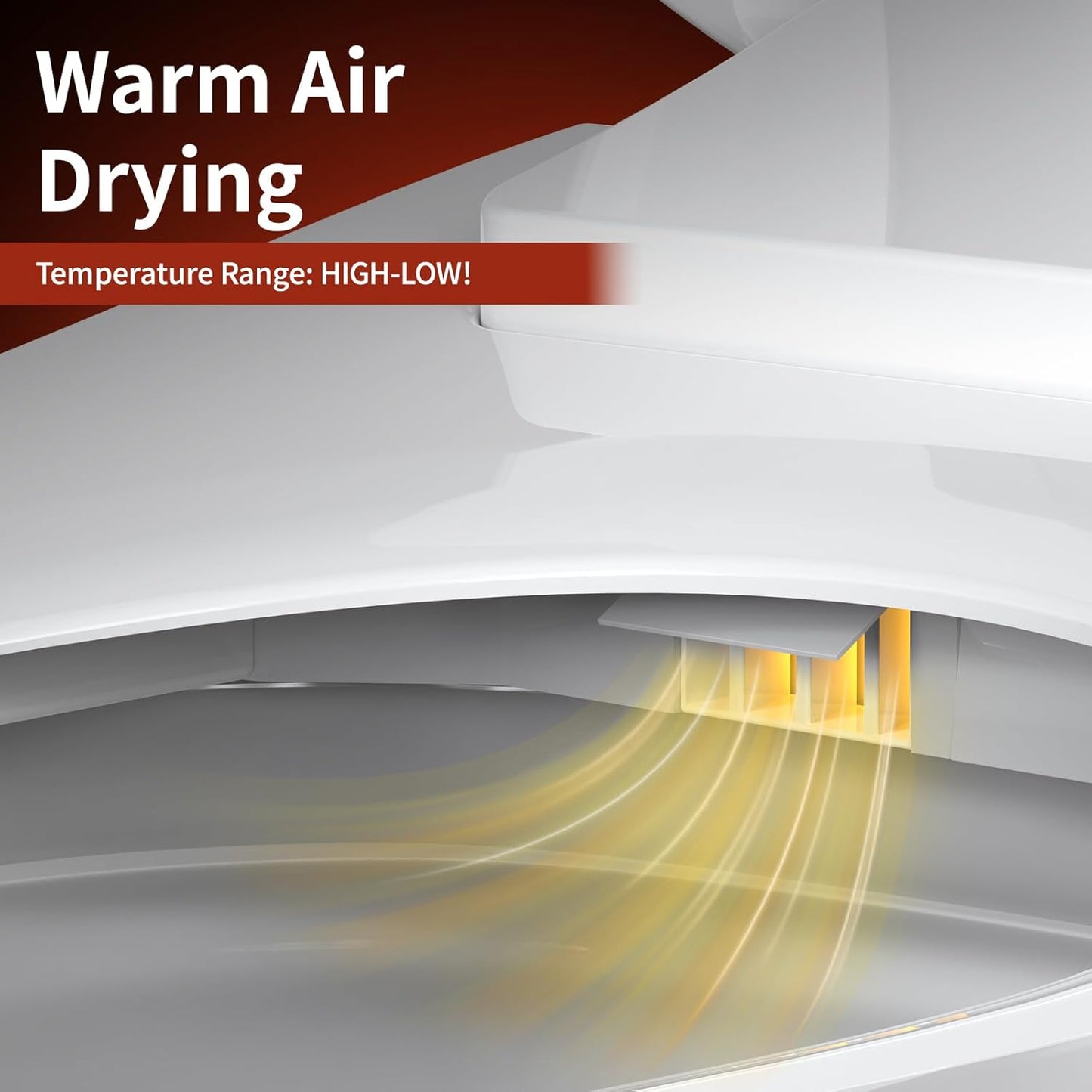 Electronic Bidet Toilet Seat with Warm Water & Air Dryer - Heated Seat, Night Light, Remote Control for Elongated Toilets, Self-Cleaning Nozzle, Instant Hot Water, Energy Saving