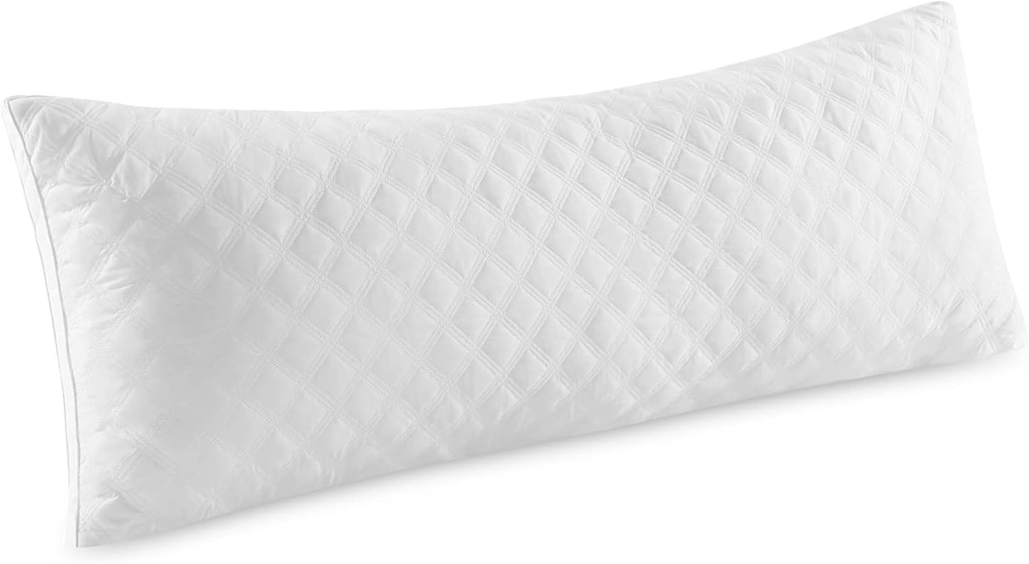 Leeden Body Pillow for Adults - Premium White Firm Fluffy Long Pillow - 21 x 54 Soft Plush Full Body Pillows - Adjustable Side Pillow for Sleeping