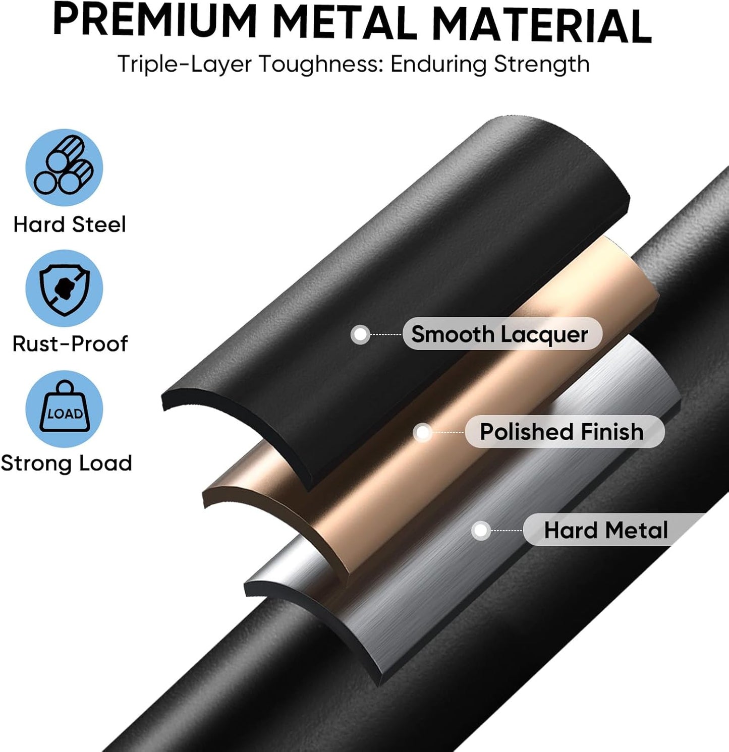 TICONN 2 Step Ladder, Heavy Duty Foldable Step Stool, Portable Steel Folding Stool for Household Garage Storage (Black)