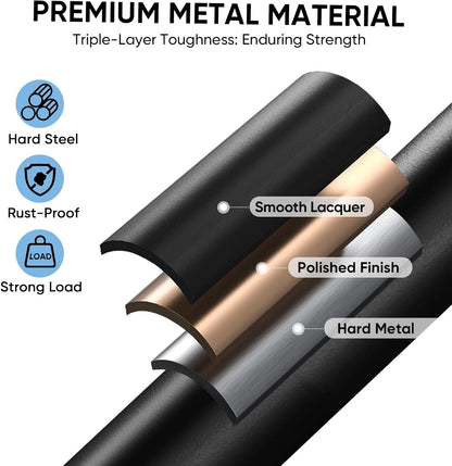 TICONN 2 Step Ladder, Heavy Duty Foldable Step Stool, Portable Steel Folding Stool for Household Garage Storage (Black)