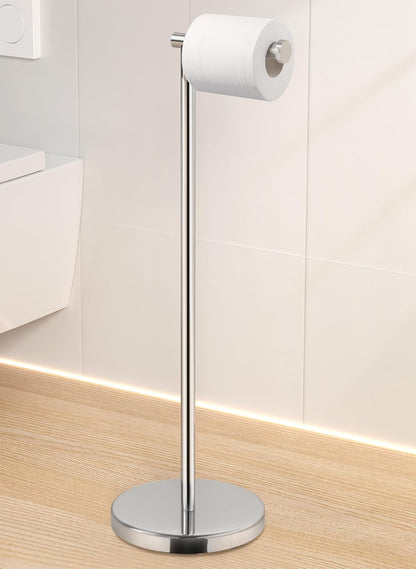 KES Gold Toilet Paper Holder Free Standing SUS 304 Stainless Steel Rustproof Pedestal Lavatory Tissue Roll Holder Floor Stand Modern Brushed Gold Finish, BPH283S1-BZ