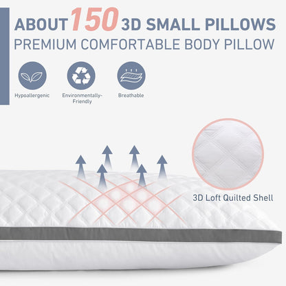 Leeden Body Pillow for Adults - Premium White Firm Fluffy Long Pillow - 21 x 54 Soft Plush Full Body Pillows - Adjustable Side Pillow for Sleeping