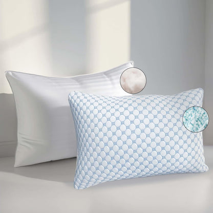 Nestl Cooling Body Pillow for Sleeping 1 Pack, Luxury Shredded Memory Foam Body Pillows, Adjustable Cold Gel Pillows for Hot Sleepers, Supportive Long Pillow for Bed Side Back Stomach Sleepers