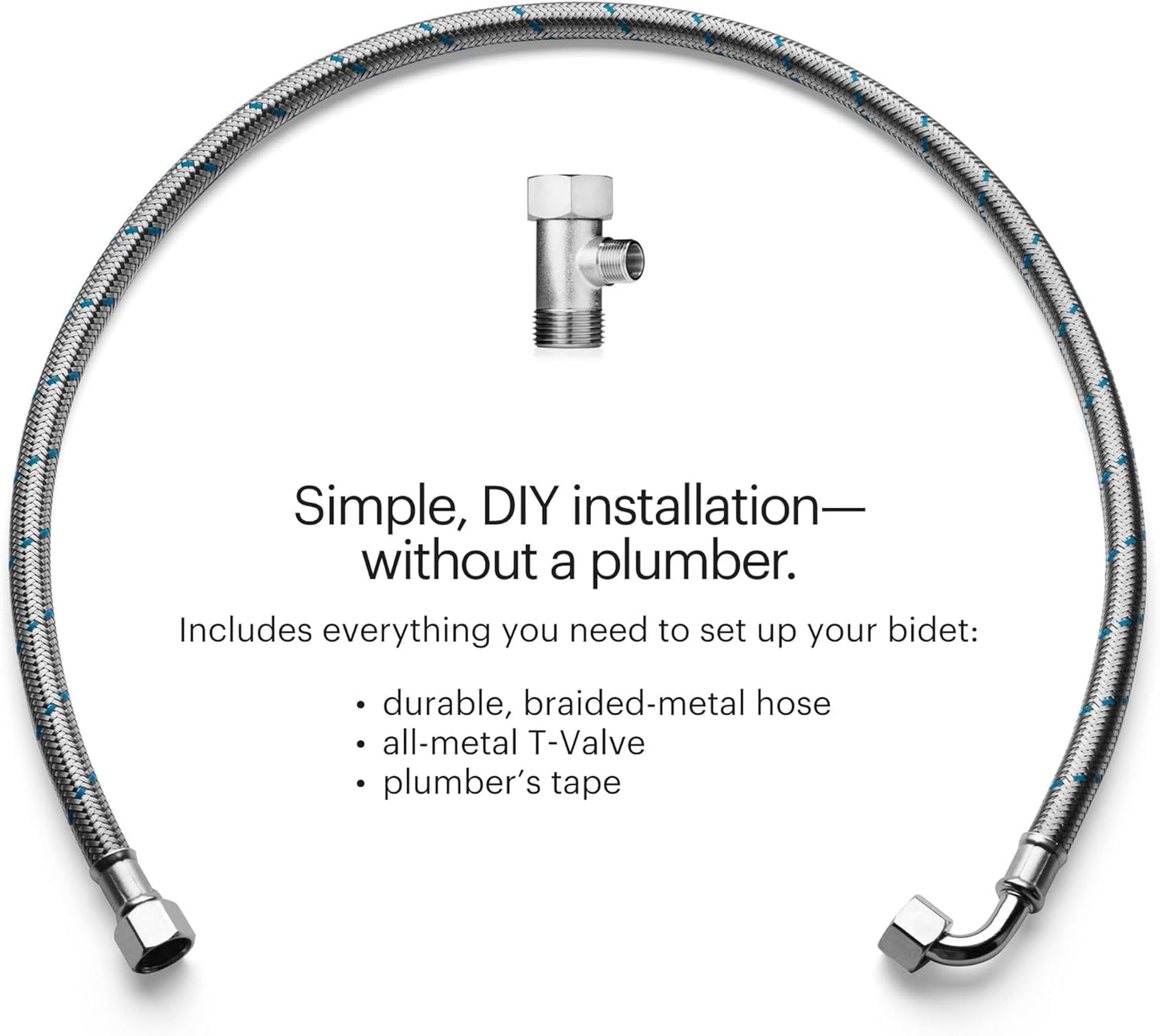 Brondell Bidet Toilet Seat Non-Electric Swash Ecoseat, Fits Elongated Toilets, White - Dual Nozzle System, Ambient Water Temperature - Bidet with Easy Installation