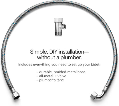 Brondell Bidet Toilet Seat Non-Electric Swash Ecoseat, Fits Elongated Toilets, White - Dual Nozzle System, Ambient Water Temperature - Bidet with Easy Installation