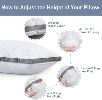 Leeden Body Pillow for Adults - Premium White Firm Fluffy Long Pillow - 21 x 54 Soft Plush Full Body Pillows - Adjustable Side Pillow for Sleeping