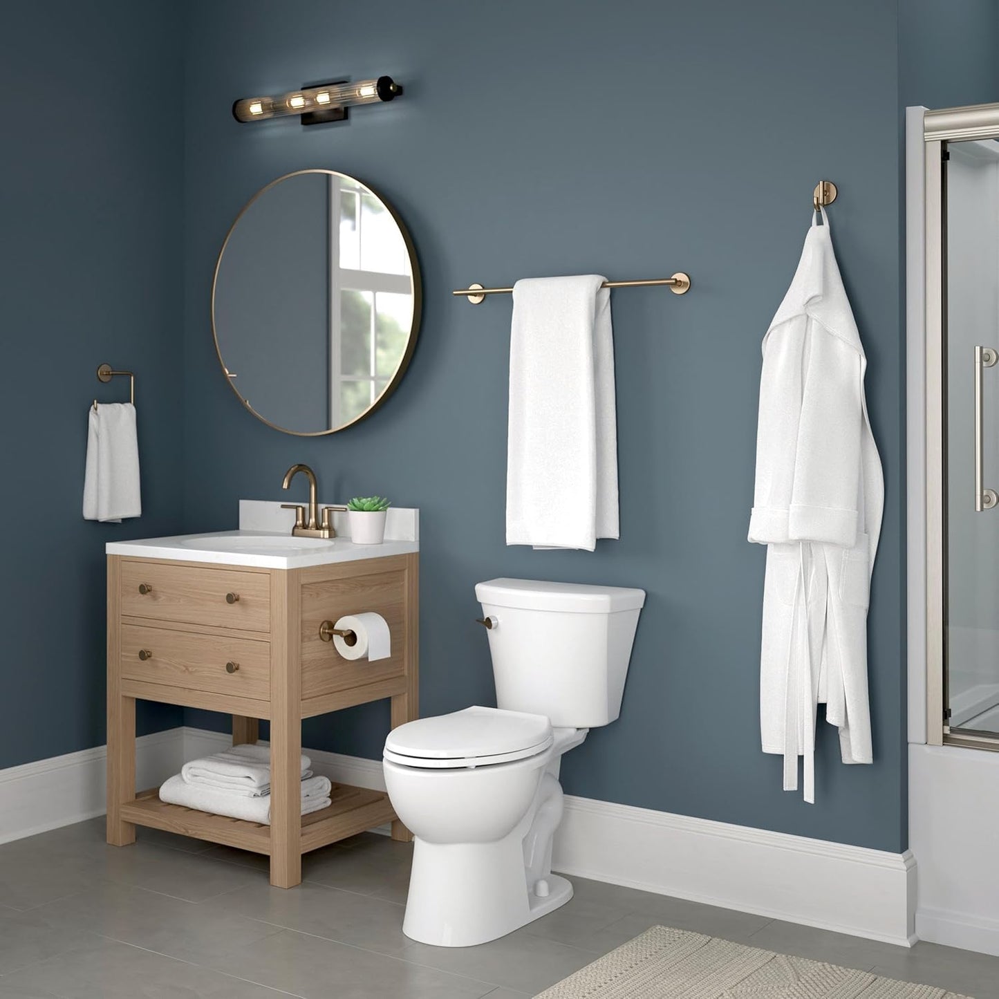 Delta Trinsic (1-Pack) Toilet Paper Holder Champagne Bronze Tissue Roll Holder for Bathroom Organization and Storage Single Post Toilet Tissue Holder Wall Bathroom Accessories 75950-CZ